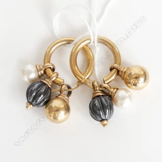 1 PR GOLD HOOP EARRINGS, 12.6gm