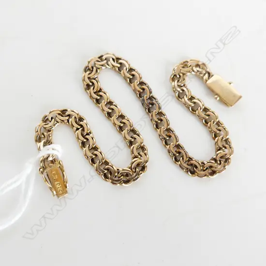 14ct GOLD BRACELET, L.195mm, 7.3gm