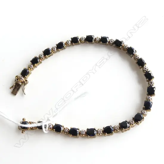 SILVER SAPPHIRE & DIAMOND BRACELET