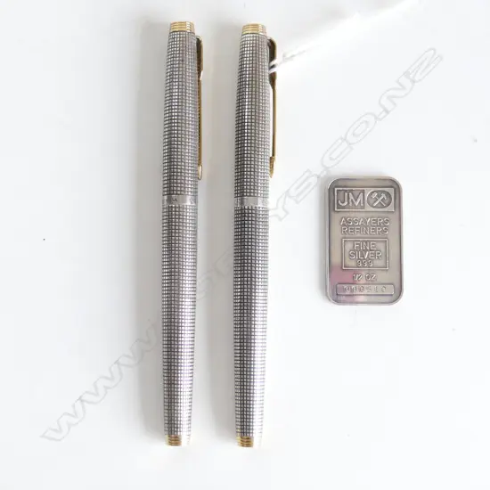 1/2 OZ ST SILVER INGOT & PR PARKER PENS