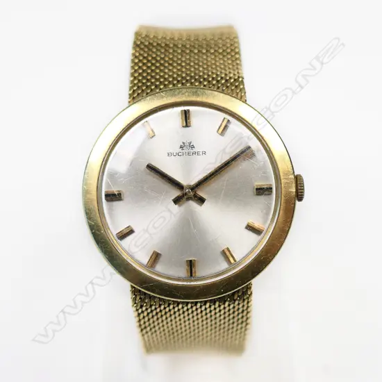 18CT YELLOW GOLD GENT'S VINTAGE BUCHERER WRIST WATCH 51.5gms