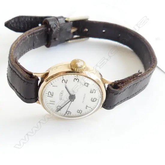 9CT VINTAGE WRIST WATCH 'GRADUS' INCABLOC (NOT RUNNING) 13 GRAMS