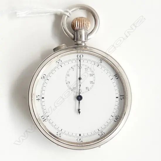 SILVER SPLIT CHRONO STOP WATCH Working. Silver import mark London 1910