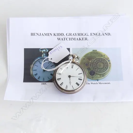 S/S BENJAMIN KIDD 1805 POCKET WATCH 