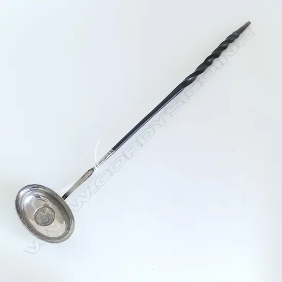 GEORGIAN SILVER COIN TODDY LADLE BALEEN HANDLE