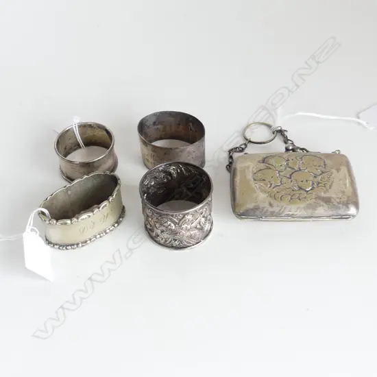 2 STG SILVER NAPKIN RINGS WITH 2 EP AND REYNOLDS ANGELS EP PURSE L 900 MM