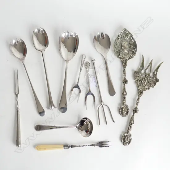 ASST. SILVER PLATE SERVING CUTLERY ETC