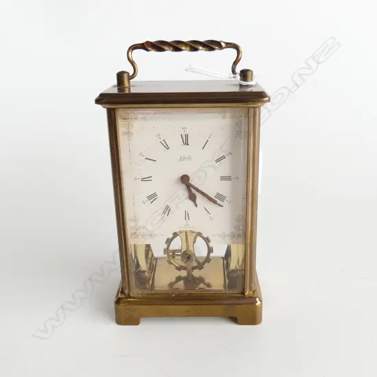 SCHATZ GERMAN CARRIAGE CLOCK, RUNNING, H.130mm