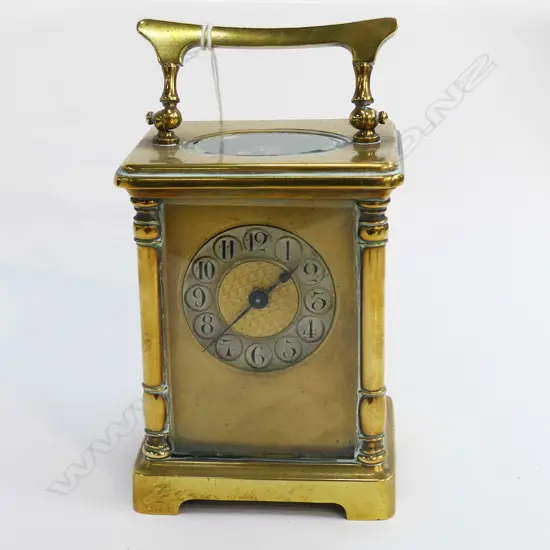 ANTIQUE FRENCH CARRIAGE CLOCK w. KEY H.120mm