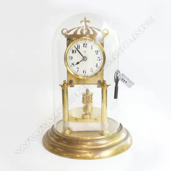 GUSTAV BECKER DOME CLOCK w. KEY H.265mm
