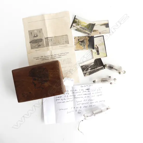 THE ACTUAL V24 RADIO  VALVE TAKEN FROM  THE H.B.STERLING BEFORE IT SANK NEAR NEWCASTLE 1922. . WITH NOTE &PHOTOS IN BOX 