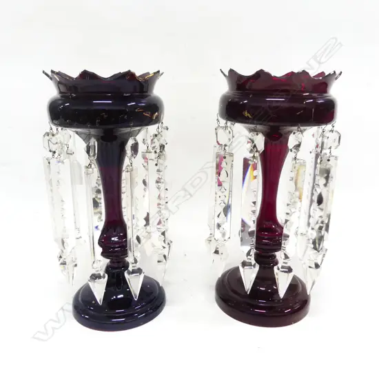 PR RUBY GLASS VICT LUSTER VASES H320MM