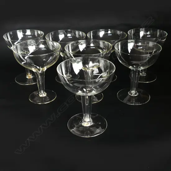 8 CLEAR HOLLOW STEM CHAMPAGNE GLASSES H.115mm