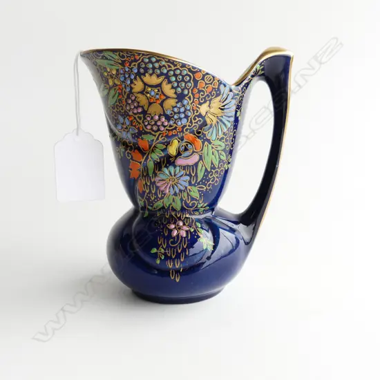 CROWN DEVON HAND ENAMELLED FLORAL VASE H. 13CM