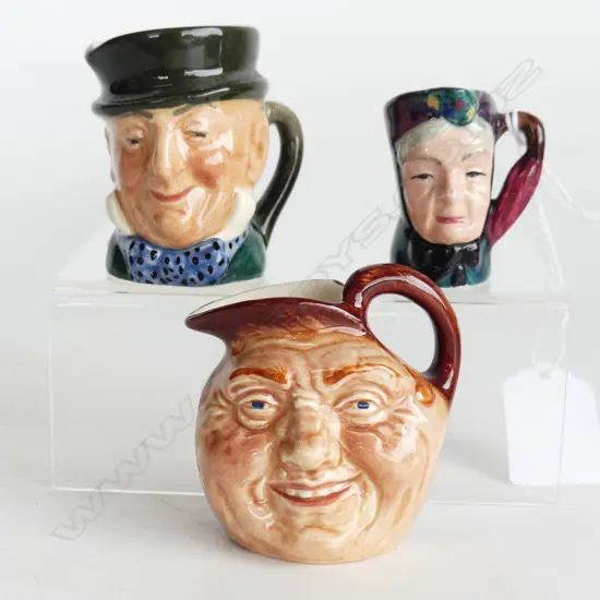 3 SMALL TOBYS: 2 DOULTON H.60mm + OTHER