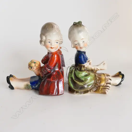 2 PORCELAIN FIGURE BOY & GIRL, PROBABLY FRENCH H.130mm