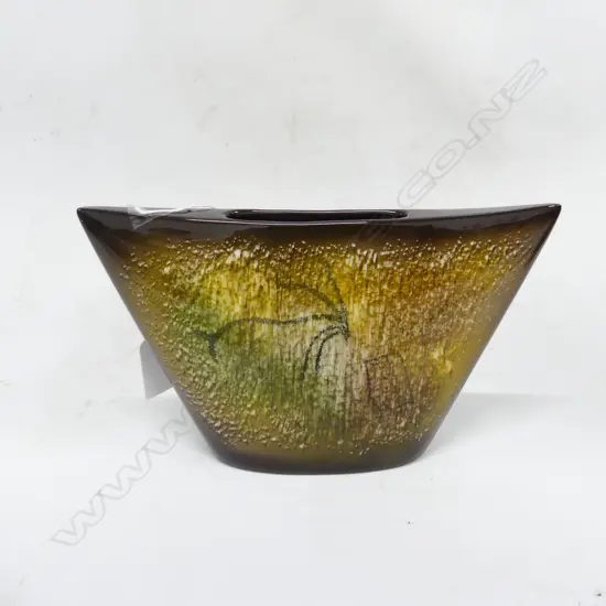 AQUILA BY TITIAN? VASE CAVE PAINTING DESIGN H120MM