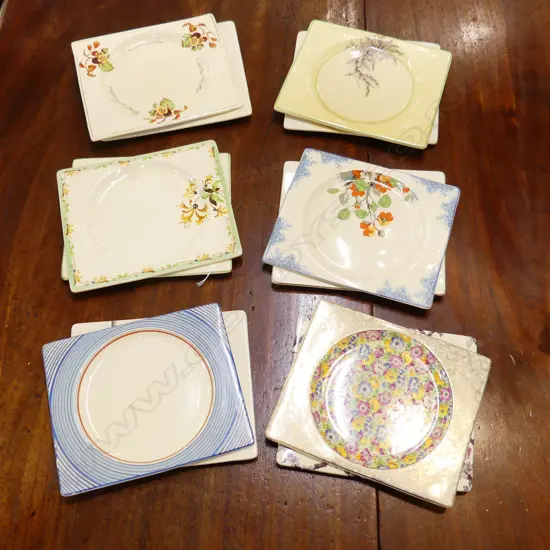 12 DECO PLATES 190x225mm ALL ROYAL STAFFORDSHIRE 'THE BIARRITZ' 