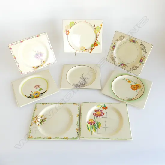 8 DECO SIDEPLATES,VARIOUS FLORAL DESIGNS, 'THE BIARRITZ' ROYAL STAFFORDSHIRE