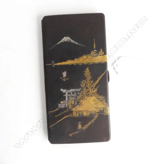 24KT GOLD & SILVER SIGNED JAPANESE CIG CASE L160MM
