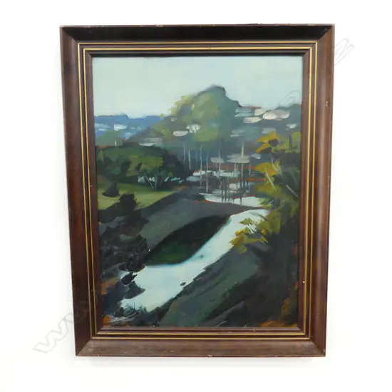 JOHN HORNER, 'MILFORD CREEK '. oil on board SIGNED indistinctly lower right 390X290mm