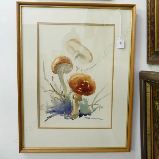 HILDA WISEMAN, MUSHROOMS W/C 375x265mm
