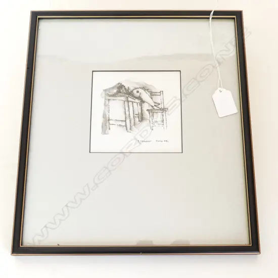 GREER TWISS (NZ b.1962) 'SNAPPER' INK ON PAPER '95 105x110mm