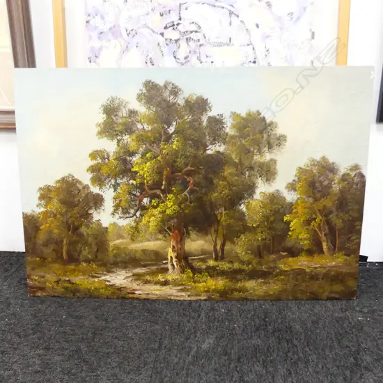 H. CHILTON FOREST LANDSAPE OIL ON BOARD 605x890mm unframed