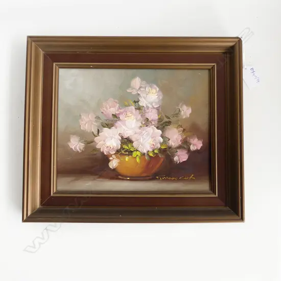 ROBERT COX STILL LIFE FLOWERS OIL ON BOARD 190x240mm