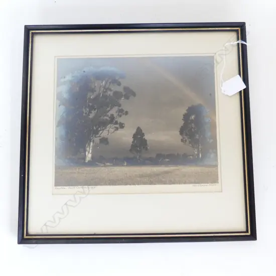 GEORGE CHANCE VINTAGE PHOTO 'Rainbow_South Canterbury NZ' SIGNED 220 X 260mm