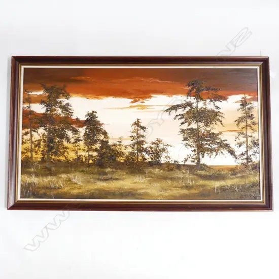 JUDITH MORETON, LANDSCAPE OIL ON BOARD, '76 440x800mm