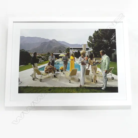 SLIM AARONS PRINT 'POOLSIDE PARTY' (1970) 400x600mm