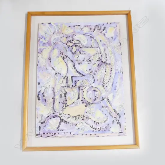 TOM MUTCH 'MEDITATION' MIXED MEDIA ABSTRACT SIGNED & DATED '81 760x555mm