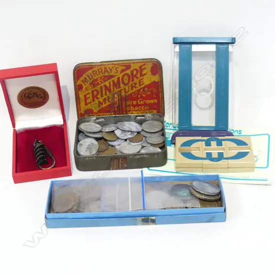 COLLECTION OLD COINS ETC 