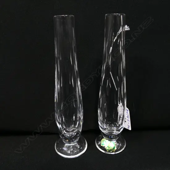 PAIR OF WATERFORD ROSE VASES,  H175MM