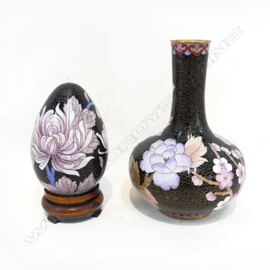 CLOISONNÉ VASE + EGG, H.110-170MM