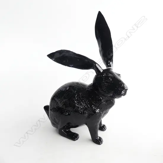 BLACK PLASTIC HARE RABBIT H.330mm ear repaired