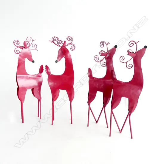 4x RED REINDEER H 250mm