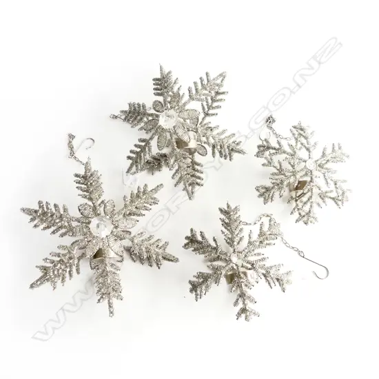 4 X ICE CRYSTAL SHAPED TEA LIGHT HOLDERS