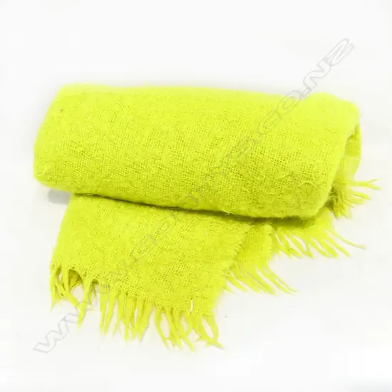 LIME GREEN LINENS & MOORE MOHAIR THROW 1300 x1700mm