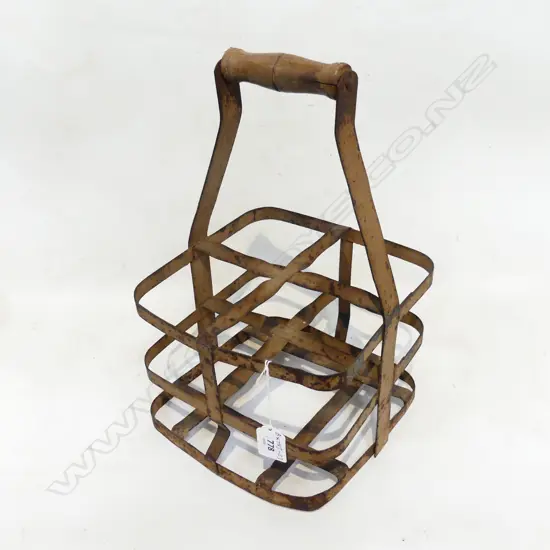 VINTAGE METAL BOTTLE CRATE H.330mm