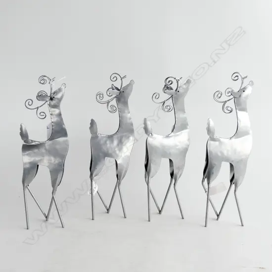 4x SILVER REINDEER H 250mm