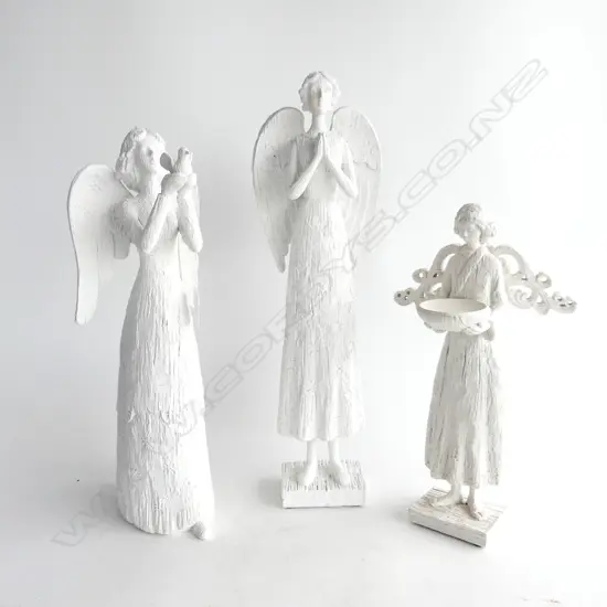 3x WHITE CHRISTMAS ANGELS TALLEST 405mm
