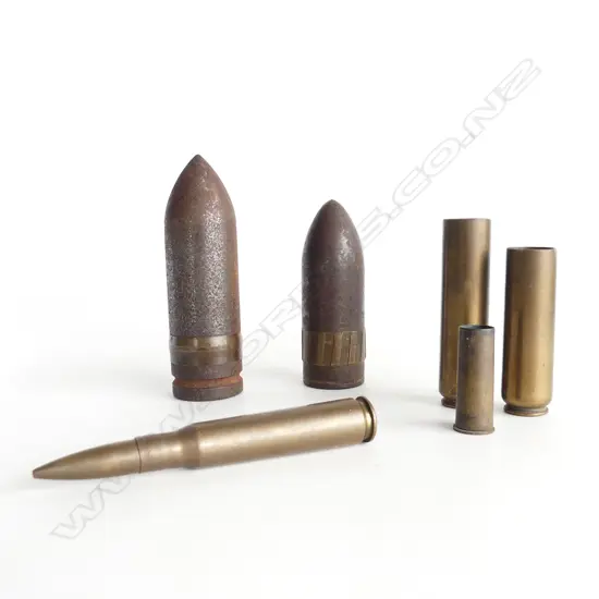 6 SHELL CASINGS AND BULLETS
