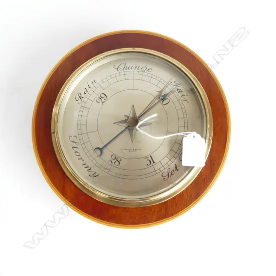 EDWARDIAN WALL BAROMETER BY COMITTI & SON LONDON 225mm dia