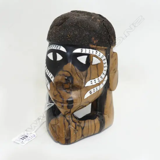 SOLOMONS NGUZUNGUZU, HARDWOOD w. SHELL INLAY H. 180mm