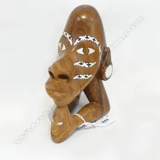 SOLOMONS NGUZUNGUZU, HARDWOOD w. SHELL INLAY H. 180mm