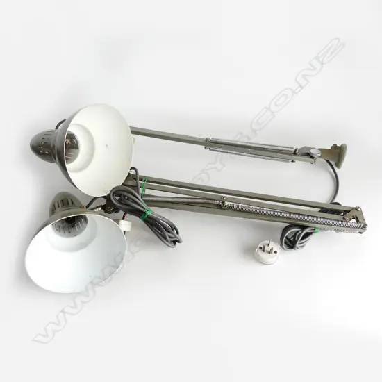 2 SUPERLUX ANGLE POISE LAMPS GARTNER AUCK. BRACKET MOUNTED