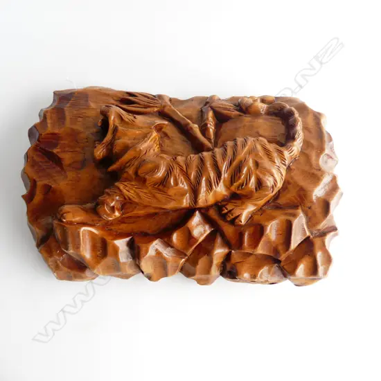 CHINESE WOOD CARVING OF TIGER L490MM