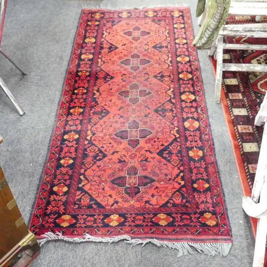 HAND KNOTTED ALL WOOL RUG 2000x810mm